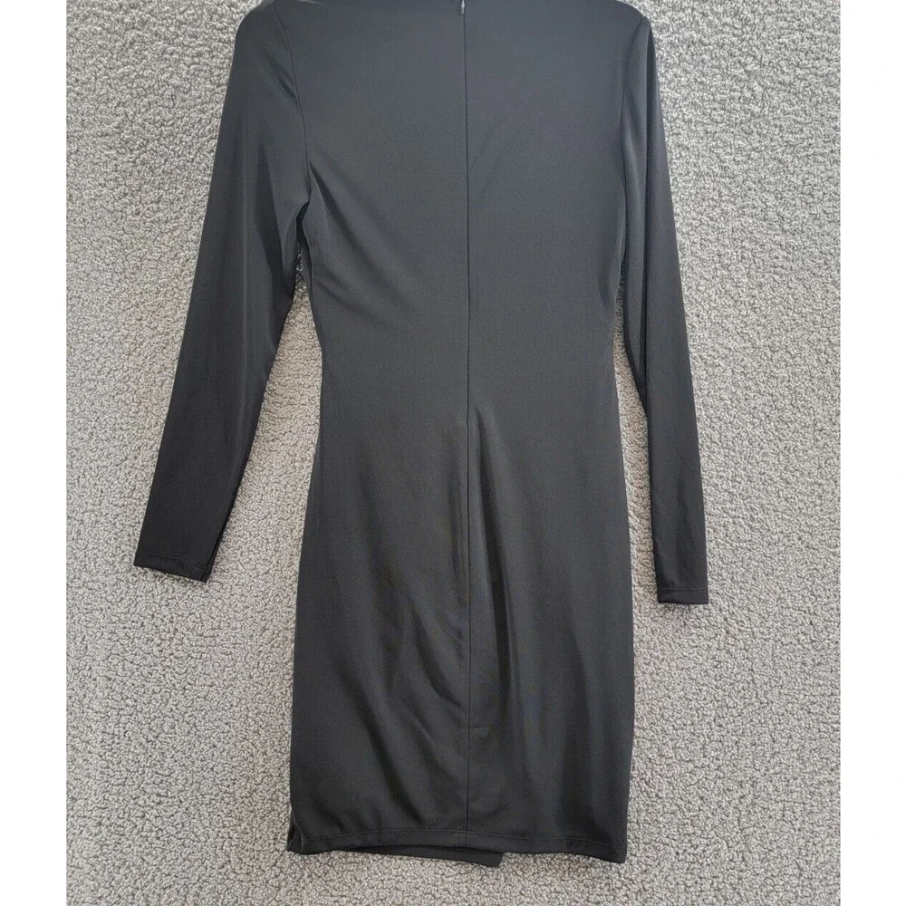 Lauren Ralph Lauren Pleated Stretch Jersey Cocktail Dress Women's 2 Black Zipped - Picture 10 of 15